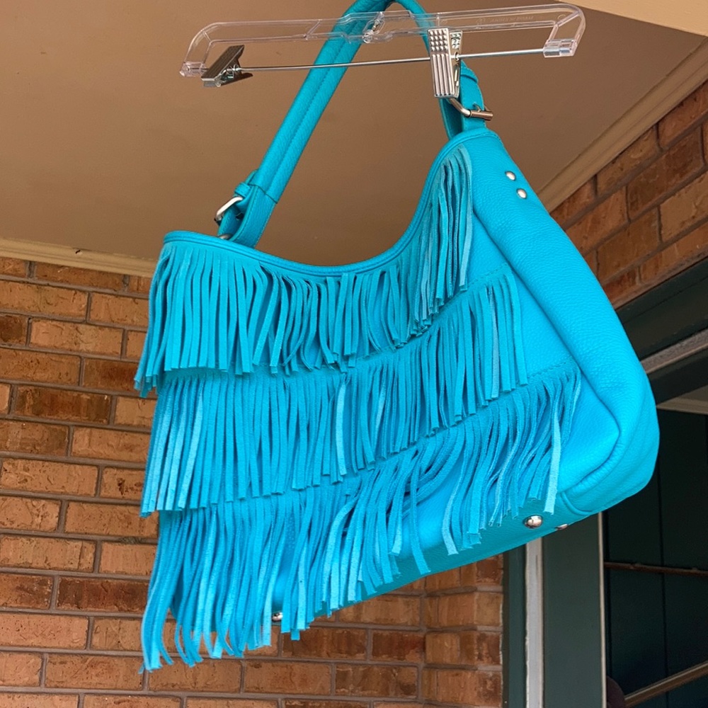 Blue Charming Charlie Fringe Shoulder Bag